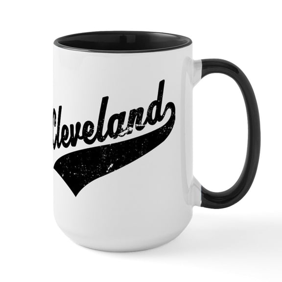 CafePress - Cleveland Mugs - 15 oz Ceramic Large White Novelty Mug