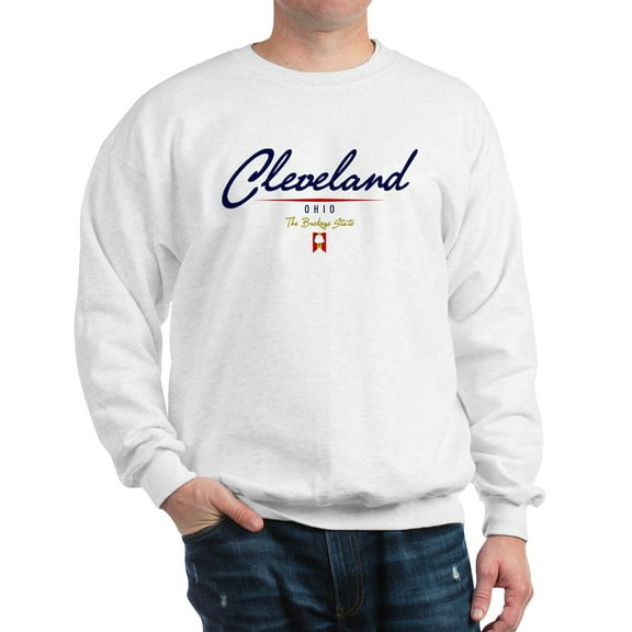CafePress - Cleveland Script Sweatshirt - Crew Neck Sweatshirt