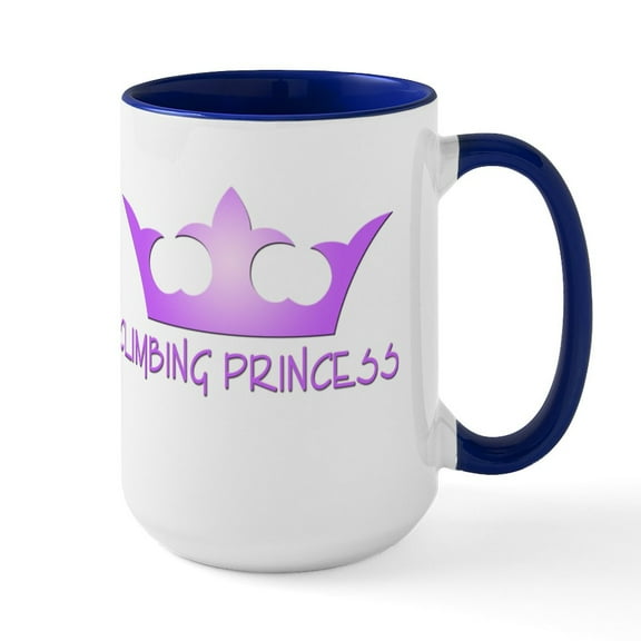 CafePress - Climbing Princess Large Mug - 15 oz Ceramic Large White Novelty Mug