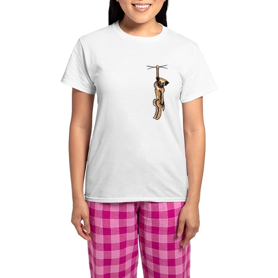 CafePress - Clingy Border Terrier Women's Light Pajamas - Women's Short Sleeve Print T-Shirt and Pants Light Cotton Pajama Set