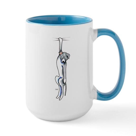 CafePress - Clingy Pit Bull Large Mug - 15 oz Ceramic Large White Novelty Mug