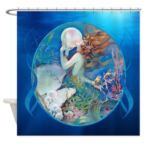 CafePress - Clive Sensual Pearl Mermaid - Unique Fabric Shower Curtain 70" x 72"