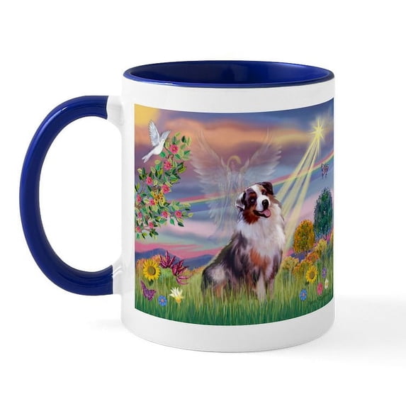 CafePress - Cloud Angel / Aussie (Bm) Mug - 11 oz Ceramic Mug - Novelty Coffee Tea Cup