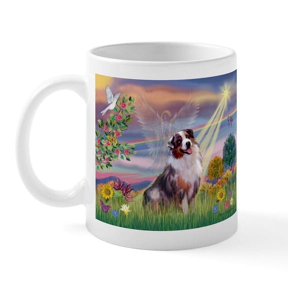 CafePress - Cloud Angel / Aussie (Bm) Mug - 11 oz Ceramic Mug - Novelty Coffee Tea Cup