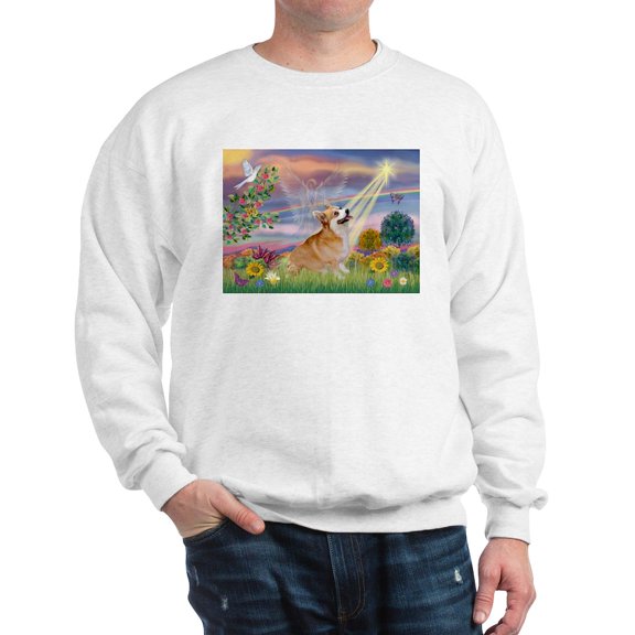 CafePress - Cloud Angel Welsh Corgi Sweatshirt - Crew Neck Sweatshirt