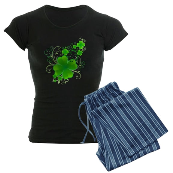 CafePress - Clovers And Swirls Pajamas - Women's Dark Pajamas