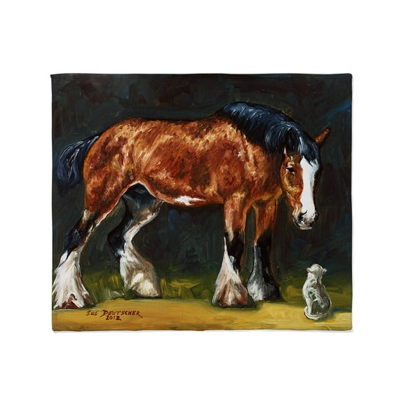 CafePress - Clydesdale Horse And Cat Throw Blanket - Soft Fleece Throw Blanket, 50"x60" for All Ages