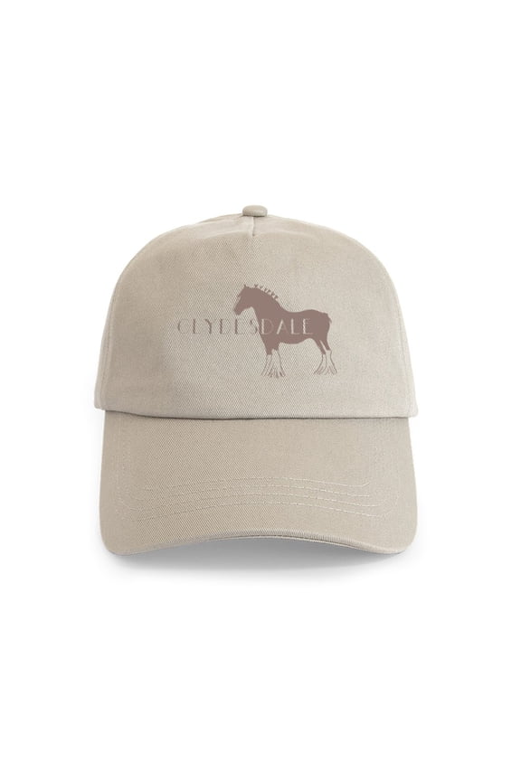 - Clydesdale Horse Cap - Adjustable 100% Brushed Unisex Casual Cotton Baseball Cap, Beige, 1