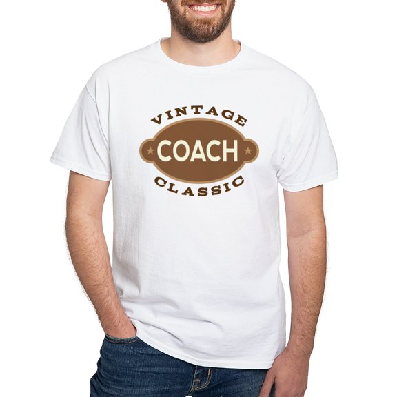 CafePress - Coach Gift (Vintage) Men's Value T Shirt - Men's White Classic Cotton T-Shirts