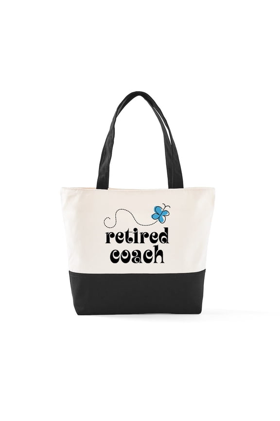 - Coach Retired Blue Butter - Two Tone, 100% Cotton, Zipper Tote Bag