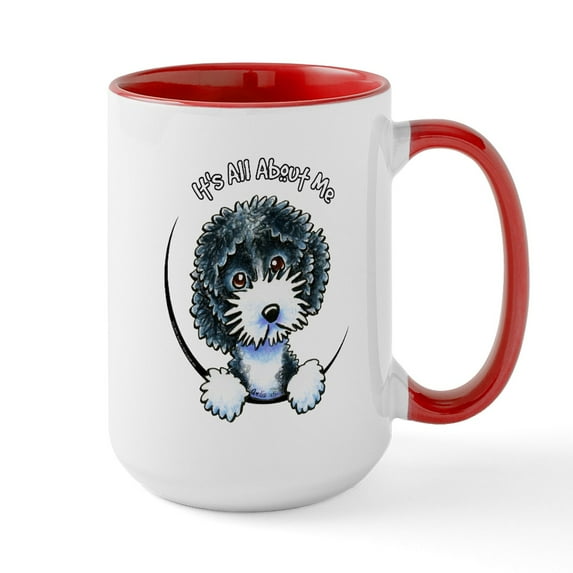 CafePress - Cockapoo Blk Parti IAAM Mugs - 15 oz Ceramic Large White Novelty Mug