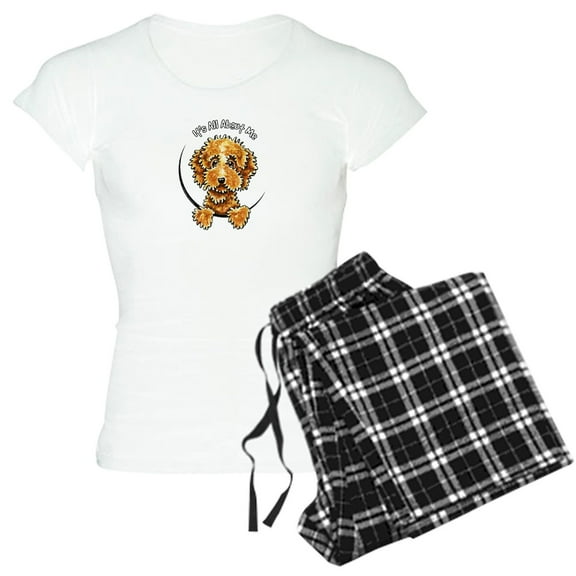 CafePress - Cockapoo Tan IAAM Pajamas - Women's Short Sleeve Print T-Shirt and Pants Light Cotton Pajama Set