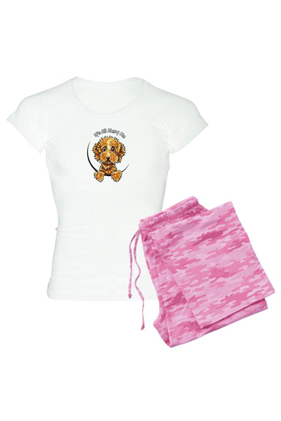 - Cockapoo Tan IAAM Pajamas - Women's Short Sleeve Print T-Shirt and Pants Light Cotton Pajama Set