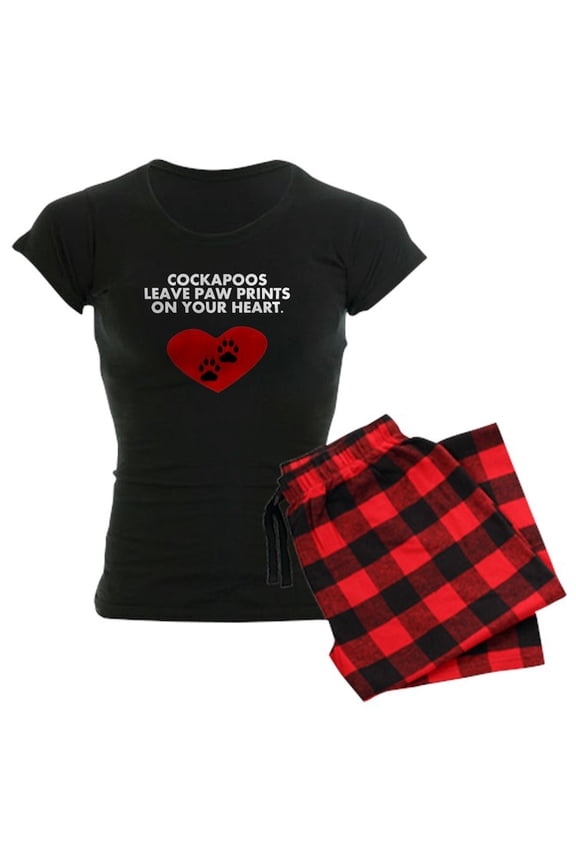- Cockapoos Leave Paw Prints On Your Heart Pajamas - Women's Dark Pajamas