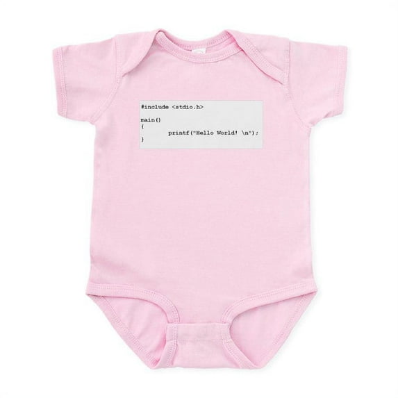 CafePress - Code Kids C++ Hello World Infant Creeper - Baby Light Bodysuit, Size Newborn - 24 Months