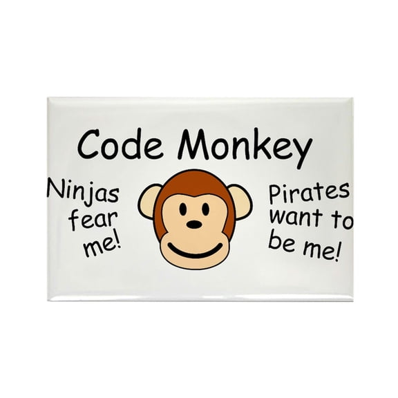 CafePress - Code Monkey - Rectangle Magnet, 2"x3" Refrigerator Magnet