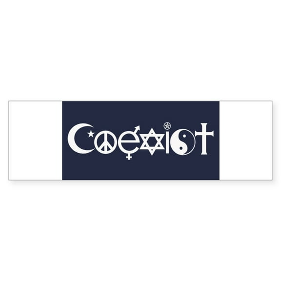 CafePress - Coexist - 10"x3" Rectangle Bumper Sticker