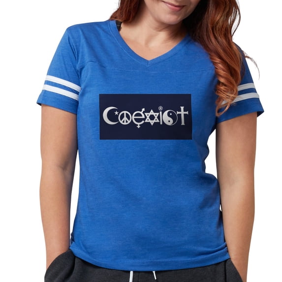 CafePress - Coexist T Shirt - Womens Football Shirt