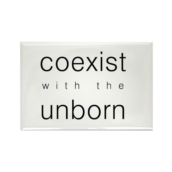 CafePress - Coexist With The Unborn - Rectangle Magnet, 2"x3" Refrigerator Magnet