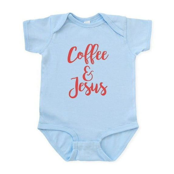 CafePress - Coffee And Jesus Baby Light Bodysuit - Baby Light Bodysuit, Size Newborn - 24 Months
