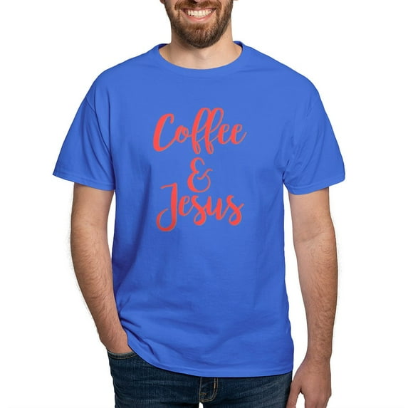 CafePress - Coffee And Jesus Dark T Shirt - Men's Classic Graphic Cotton T-Shirt