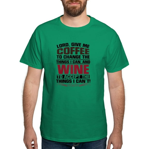 CafePress - Coffee And Wine Dark T Shirt - Men's Classic Graphic Cotton T-Shirt