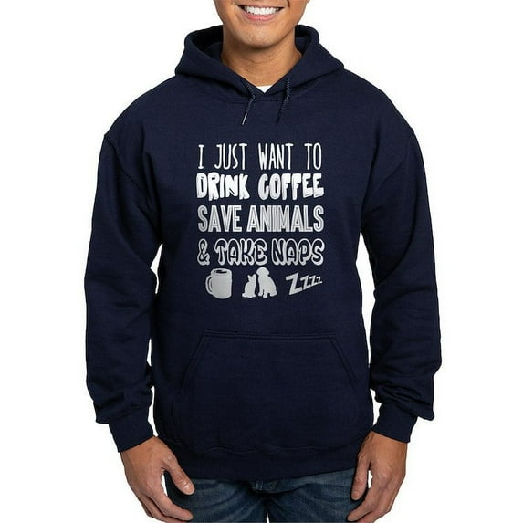 CafePress - Coffee Animals Naps Hoodie (Dark) - Pullover Hoodie, Classic, Comfortable Hooded Sweatshirt