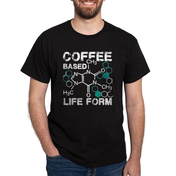 CafePress - Coffee Based Life Form Dark T Shirt - Men's Classic Graphic Cotton T-Shirt