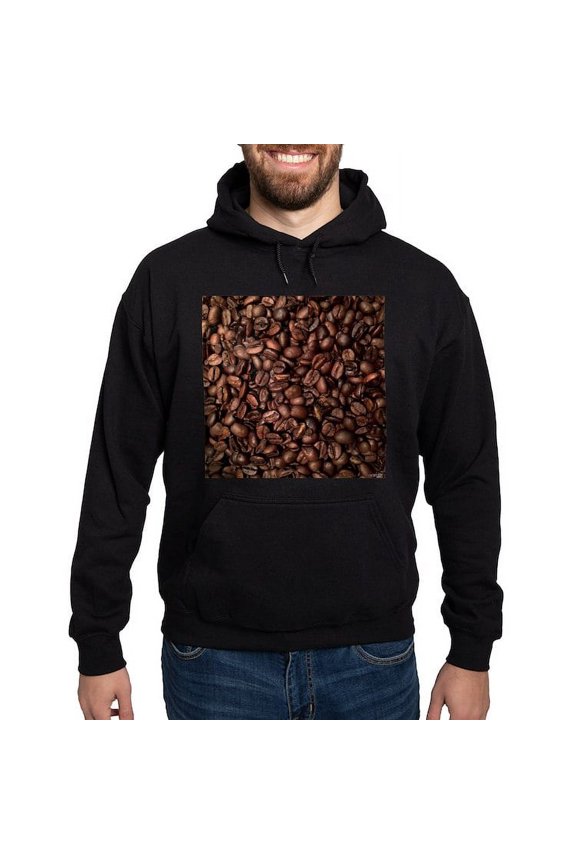 - Coffee Beans Hoodie (Dark) - Pullover Hoodie, Classic, Comfortable Hooded Sweatshirt