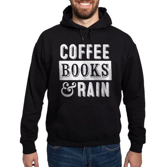 CafePress - Coffee Books And Rain Hoodie - Pullover Hoodie, Classic, Comfortable Hooded Sweatshirt