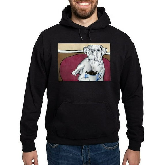 CafePress - Coffee Boxer (White) Hoodie (Dark) - Pullover Hoodie, Classic, Comfortable Hooded Sweatshirt
