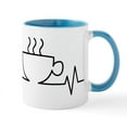 thumbnail image 1 of CafePress - Coffee Heartbeat - 11 oz Ceramic Mug - Novelty Coffee Tea Cup, 1 of 6