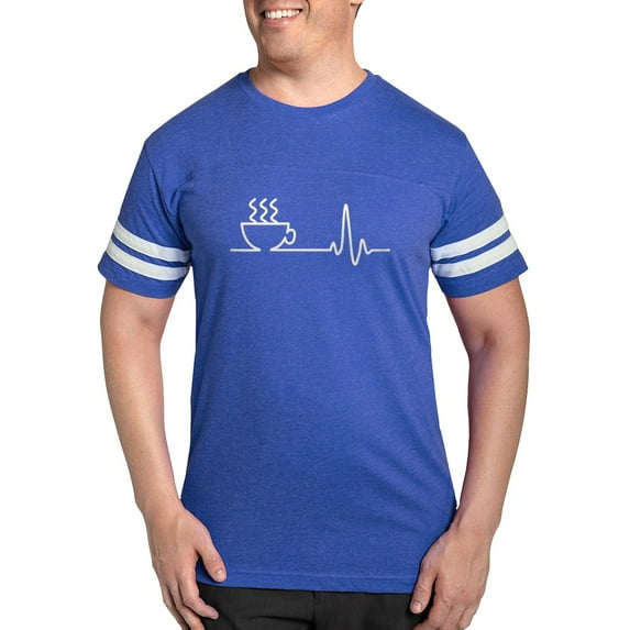 CafePress - Coffee Heartbeat T Shirt - Mens Football Shirt