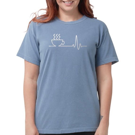 CafePress - Coffee Heartbeat T Shirt - Womens Comfort Colors® Shirt