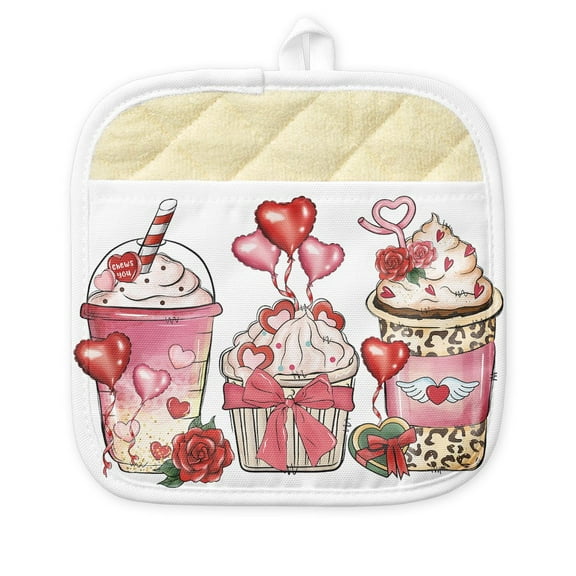 CafePress - Coffee Lover Valentine's Day - Pot Holder with Printed Design, 9"x9"
