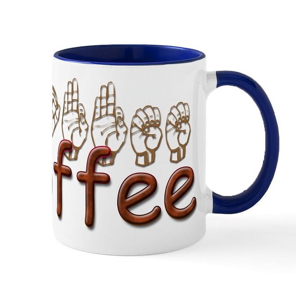 CafePress - Coffee Mug In ASL Mug - 11 oz Ceramic Mug - Novelty Coffee Tea Cup