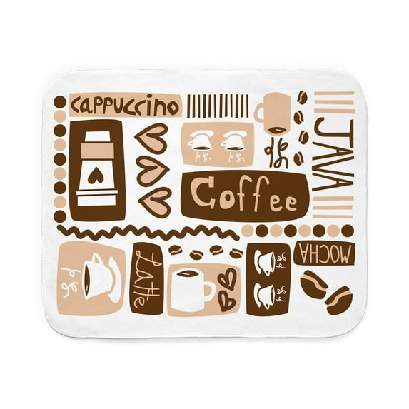 CafePress - Coffee_Pattern - Sherpa Fleece Throw Blanket 60" x 50"