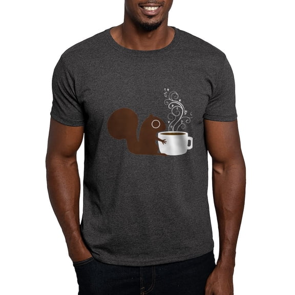 CafePress - Coffee Squirrel Dark T Shirt - Men's Classic Graphic Cotton T-Shirt
