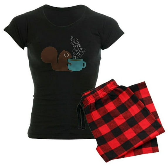 CafePress - Coffee Squirrel Pajamas - Women's Dark Pajamas
