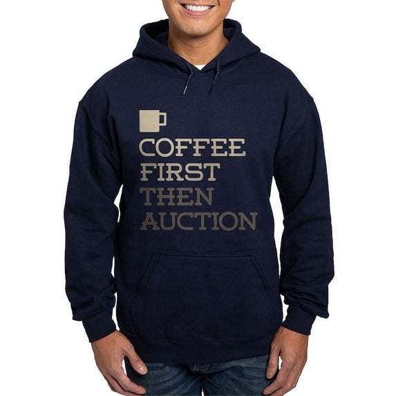 CafePress - Coffee Then Auction Hoodie (Dark) - Pullover Hoodie, Classic, Comfortable Hooded Sweatshirt
