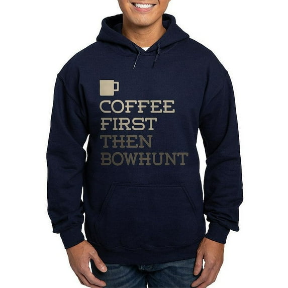 CafePress - Coffee Then Bowhunt Hoodie (Dark) - Pullover Hoodie, Classic, Comfortable Hooded Sweatshirt