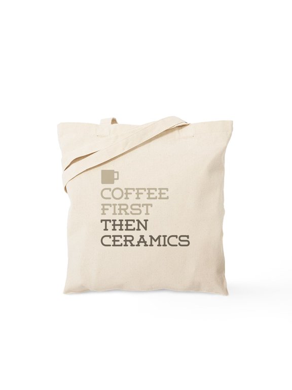 - Coffee Then Ceramics Tote Bag - Unisex Canvas Tote Bag, Beige, 1-Piece