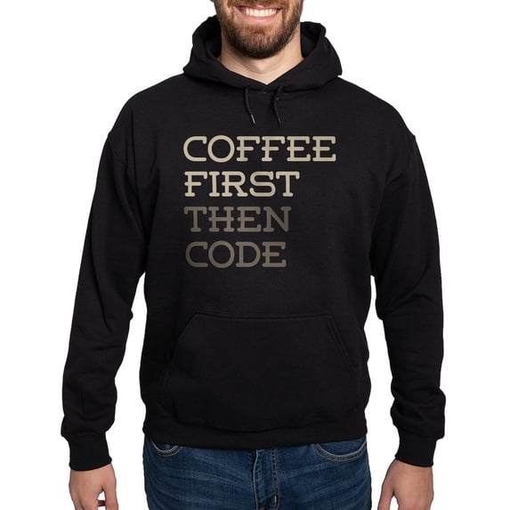 CafePress - Coffee Then Code Hoodie (Dark) - Pullover Hoodie, Classic, Comfortable Hooded Sweatshirt