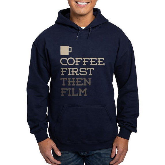 CafePress - Coffee Then Film Hoodie (Dark) - Pullover Hoodie, Classic, Comfortable Hooded Sweatshirt