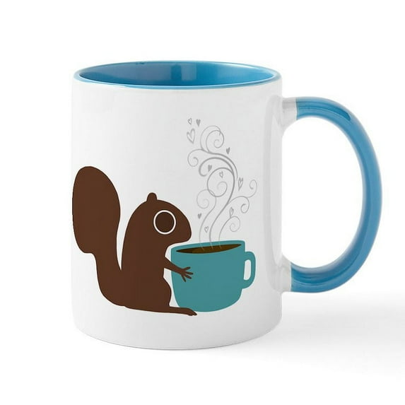 CafePress - Coffeesquirrelmug Ceramic Mug - 11 oz Ceramic Mug - Novelty Coffee Tea Cup