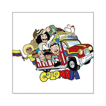 CafePress - Colombian Chiva Square Sticker 3 X 3 - Square Sticker 3" x 3"