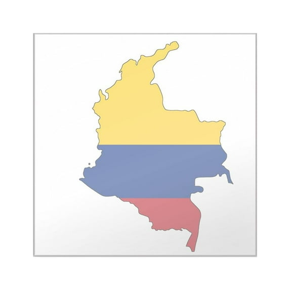 CafePress - Colombian Flag Silhouette Sticker - Square Sticker 3" x 3"