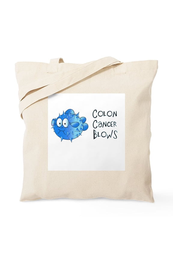 - Colon Cancer Blows Tote Bag - Unisex Canvas Tote Bag, Beige, 1-Piece