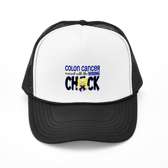 CafePress - Colon Cancer Messed With Wrong Chick - Adjustable Unisex Printed Trucker Hat with Mesh Back