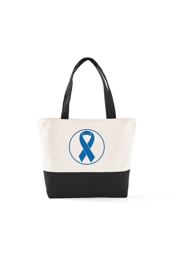 - Colon Cancer Or Chronic Fatigue Syndrome Zipper To - Two Tone, 100% Cotton, Zipper Tote Bag